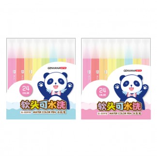 软头可水洗三角杆熊猫24色水彩笔(G-05910)